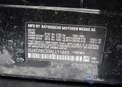2019 BMW X5 xDrive40I z USA, uszkodzony, nr VIN 5UXCR6C5XKLL11643